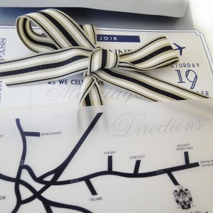 Navy, Silver & White Wedding Invitations